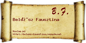 Belász Fausztina névjegykártya